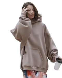 เสื้อฮู้ดผ้าฝ้าย100% โอเวอร์ไซส์สำหรับผู้หญิงเสื้อมีฮู้ดสำหรับทุกเพศเสื้อมีกระเป๋าเสื้อผ้าฤดูหนาว - Product Image 5