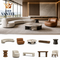 Ensemble de meubles de salon haut de gamme Vantel, canapé moderne sur mesure, table basse pour projet résidentiel de luxe
