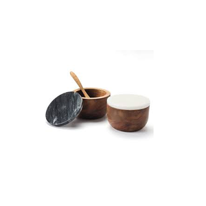 Boîte à sel en bois écologique et outils pour herbes et épices boîte à condiments d'assaisonnement pour sel indien artisanat - Product Image 1