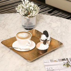 Heavy Duty Brass Food Serving <b>Tray</b> Square Shape Gold Finished for Home and Hotels Snacks & <b>Drinks</b> Serving <b>Trays</b> - Product Image 3