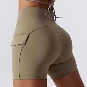 Shorts de sport pour femmes grande taille en Spandex/Coton, écologiques et de haute qualité, design personnalisable, taille mi-haute élastique, coupe ajustée - Product Image 1