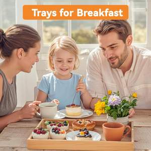 Plateaux de service traditionnels en bois brut pour mariage, enfants, Montessori, décoration intérieure, cuisine, fête, table à manger, technique - Product Image 5