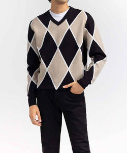 Pull en maille pour homme, col rond, coton respirant, tricoté, vêtements pour homme, pull tendance d'hiver - Product Image 5