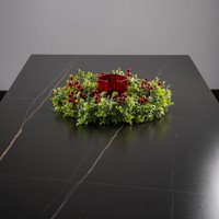 Guirlande de Noël synthétique traditionnelle de 180 cm à suspendre au mur, feuilles vertes, baies rouges, forme personnalisée