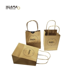 Sacs en papier kraft naturel personnalisés minimalistes avec poignées en corde de papier, légers et durables pour les magasins de vêtements, logo personnalisé - Product Image 2