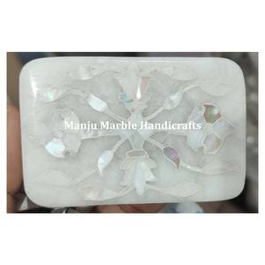 Luxueux design moderne incurvé à la main meilleur produit boîte d'incrustation de marbre avec incrustation de nacre pour article de boîte de rangement de bijoux - Product Image 6