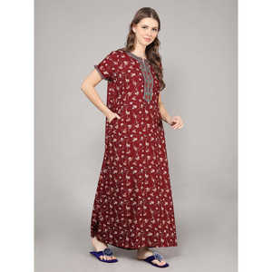 Chemise de nuit Alpine ODM avec poche latérale, fermeture à cordon, logo personnalisé, tissu tissé, toucher doux, encolure brodée à la machine, MOQ 3 pièces - Product Image 3