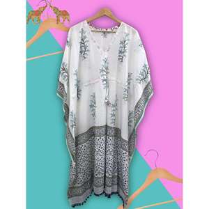 Robe longue en coton pour femmes, style hippie bohème indien, parfaite comme cache-maillot de bain - Product Image 5