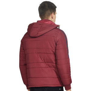 Vente en gros de doudounes grande taille de haute qualité pour hommes, vêtements d'hiver à capuche avec logo personnalisé, tissu en toile coupe-vent enduit - Product Image 2
