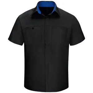 Camisa de trabajo de alta calidad, camisa de manga corta transpirable con botones, alta calidad, OEM