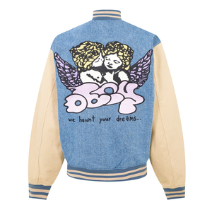 High Quality ODM OEM Customized Men's 100% Wool Varsity <b>Jacket</b> Stand Collar Cowhide <b>Leather</b> Sleeves Breathable Outdoor Winter - Product Image 2