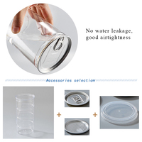 Échantillon gratuit Boîte de conserve PET à anneau de traction pour jus de fruits et eau gazeuse Boîtes de jus PET transparentes en plastique avec bouchon