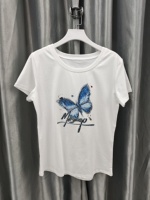 LYG OEM ODM 2026 Nouveaux modèles Nouveaux motifs imprimés T-shirts pour femmes avec strass T-shirts d'été pour femmes Ropa De Mujer