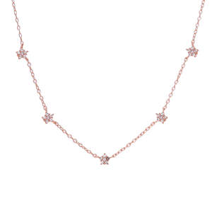 Collar de Estrella con Cuentas Chapado en Oro Rosa con Diamantes de Imitación para Mujer, Joyería de Moda, Regalos - Product Image 4