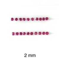 Pierre précieuse en rubis naturel de 2 mm, taille brillant facettée, certifiée IGI, traitée thermiquement, rouge AAA, pierres en vrac en gros, prix d'usine