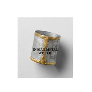 Juego de 4 servilleteros de Metal chapados en oro, mesa decorativa de calidad Superior, soporte de pañuelos de Metal de forma redonda a precio competitivo - Product Image 6