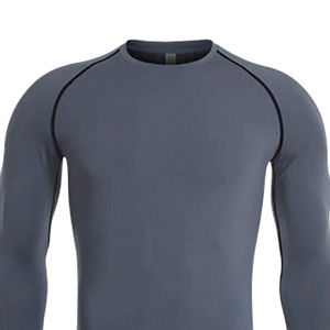 2026 Men Quick Dry <b>Mock</b> <b>Neck</b> Compression Shirt Sport Wear Water Surf Swimming Shirts Long Sleeve Rash Guard OEM Service - Product Image 3