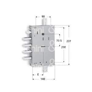 Nghệ thuật khóa bản đồ đôi. 808 4 lượt và chốt mạ kẽm 5 phím nghệ thuật. 390090 1 chìa khóa cho chốt và hai thanh đầu tiên - Product Image 1