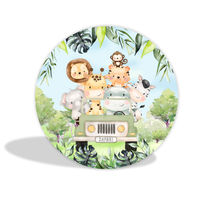 Décorations en tissu pour fête d'anniversaire, couvre-cylindres pour baby shower, couvre-plinthes, animaux de la savane, tendance