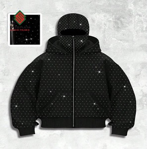 Sudadera con Capucha Extra Grande para Hombre, Negra, 100% Algodón, Impermeable, Diseño Ecológico con Serigrafía, Estilo Hip Hop de Invierno - Product Image 5