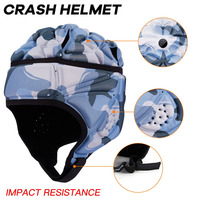 Casque de sécurité souple en EVA pour sports de plein air, rugby, football, avec 7 aérations, visière transparente, fermeture auto-agrippante, unisexe adulte