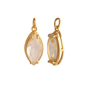 ขั้วต่อจี้คริสตัลควอทซ์มาร์คีส์แบบมินิมอลลิสต์ชุบทองวัสดุทองเหลืองสลักการตั้งค่ากรงเล็บสำหรับเครื่องประดับ - Product Image 3