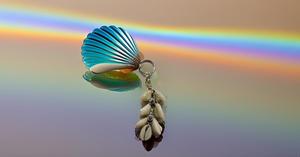 Seashell Keychain with Cowrie Shells Beach Inspired Accessory - Product Image 6