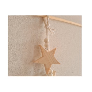 Conception et taille personnalisées étoile ornements suspendus en bois décoration de Noël en gros avec étoile ornements en bois - Product Image 5