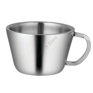 Juego de tazas de té de doble pared de diseño clásico de acero inoxidable Premium con asa Diseño moderno de taza de té - Product Image 1