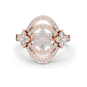 Bague en diamant de laboratoire 0,9 CT pour femme, design floral, clarté VVS-VS EF, or 18 carats, 14 carats, 10 carats et argent 925, rose, jaune, blanc - Product Image 1