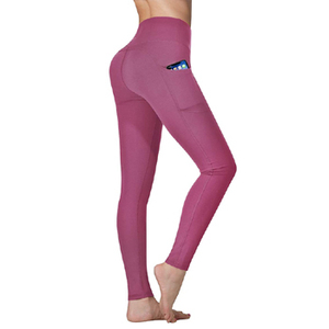 Pantalones Deportivos de Cintura Alta para Mujer, con Bolsillos, Leggings de Yoga para Fitness, Logotipo Personalizado, Material Ecológico de Spandex/Nailon, Manga Larga - Product Image 2