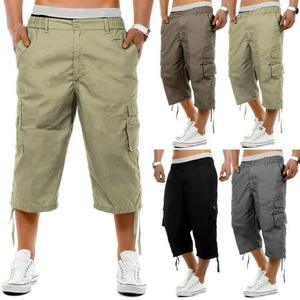 Pantalon court d'été populaire pour homme, salopette ample, short cargo imprimé avec logo, décontracté, solide, respirant, tissé, grande taille - Product Image 3