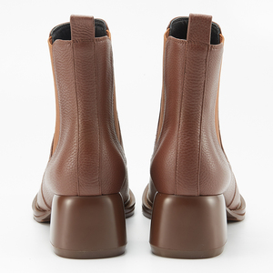 Botines Chelsea de Mujer Hechos a Mano, Cómodos, con Suela Gruesa, Tacón Cuadrado y Punta Cuadrada, de Cuero - Product Image 5