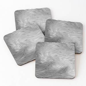 Square Shaped Enamel Printed <b>and</b> Bamboo <b>Coasters</b> for Cold & Hot Drink Tabletop Protection Colorful Pattern Table Mats <b>Placemats</b> - Product Image 1