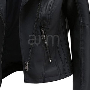 Factory Direct Sale New Arrival <b>Long</b> Sleeves Women <b>Leather</b> <b>Jacket</b> Customized Wholesale <b>Leather</b> Winter <b>Jacket</b> - Product Image 2