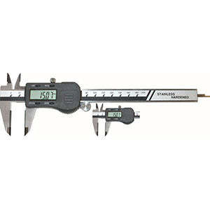 3747VGR 200 Electronic Digital Calipers Carbon Steel Dial Caliper with Carbide-Tipped Contacts Reads 0.01mm/0.0005" - Product Image 1