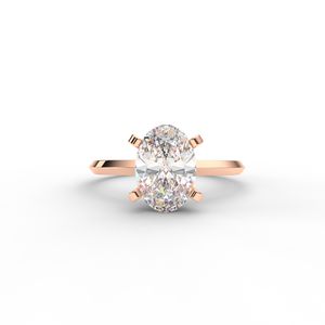 Anillo de Compromiso Solitario con Diamante Cultivado en Laboratorio, Corte Ovalado, Certificado por IGI, en Oro Blanco/Amarillo/Rosa de 18K - Product Image 5