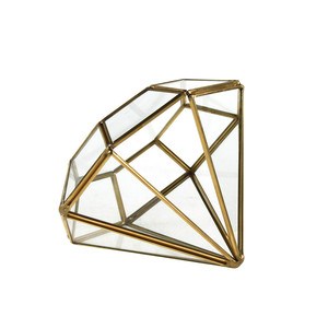GET2105GD - Terrarium en verre géométrique or et diamant - 6 - Product Image 1