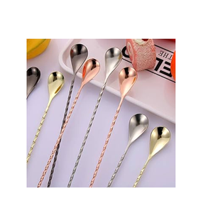 Multifunctional Silver <b>Cocktail</b> Spoon Stirring <b>Cocktail</b> stirrer Mixing Spoon <b>Gold</b> Barspoon With Logo top trending - Product Image 1
