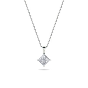 Colgante Solitario Moderno con Diamante Corte Asscher de 0.30 Ct, Diamante Cultivado en Laboratorio en Platino, Regalo de Aniversario de Bodas - Product Image 1