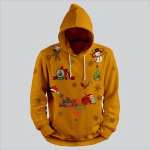 เสื้อฮู้ดผู้ชายสำหรับฤดูหนาวเสื้อฮู้ดพิมพ์ลาย3D คริสมาสต์ทันสมัย - Product Image 3