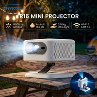 Projecteur intelligent Android WiFi Everycom R16 Mini, home cinéma, projecteur vidéo, prise en charge de la vidéo 1080P, mise au point automatique, projecteurs de cinéma