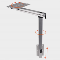 Pied de table pivotant pliable amovible en alliage d'aluminium pour camping-car, caravane, bateau, yacht, camping-car, rotatif pour une utilisation optimale