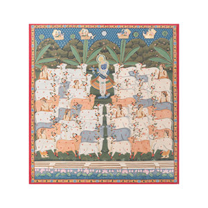 Pichwai Art Ivory Cotton Rope Bohemian Christmas <b>Wall</b> Art & Tapestry for Outdoor <b>Wall</b> <b>Decor</b> - Product Image 1