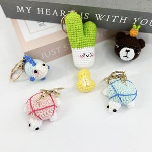 Handmade Eco-Friendly Cotton Cartoon Amigurumi Crochet <b>Bear</b> Keychain Soft Toy <b>Cute</b> Knitting Animal Design for Bags Decor by Acki - Product Image 4