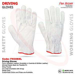 Gants de conducteur en cuir de chèvre OEM Gants de sécurité de travail de style pouce d'aile sans doublure Sicherheitsarbeitshandschuhe pour hommes - Product Image 6