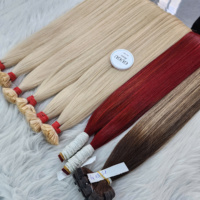 Extensions de cheveux vierges vietnamiens Super Double Hair à kératine, pointe plate, lisses, blondes, pré-collées, couleur personnalisée, teintes, haute qualité
