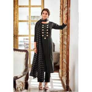 Meilleur tissu Inde rayonne ethnique Kurti pantalon avec broderie Dupatta travail prix de gros attractif pour les vêtements pour adultes - Product Image 1