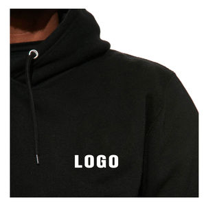 Sudaderas con capucha para hombre negras de algodón orgánico 100% de peso pesado del proveedor OEM/Odm - Product Image 4