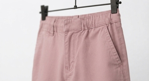 <b>Pink</b> <b>Men's</b> Solid 100% Cotton Breathable Cargo <b>Shorts</b> Front Logo Elastic Waist Multiple Pockets Casual for Summer Outdoor Use - Product Image 4